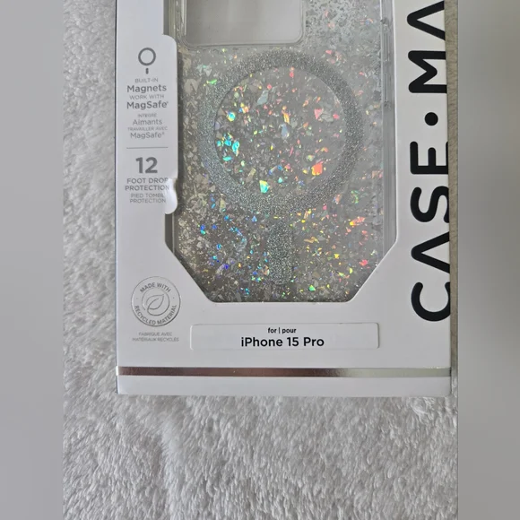 Case-Mate iPhone 15 Pro Glitter Case - Silver - Picture 2 of 2